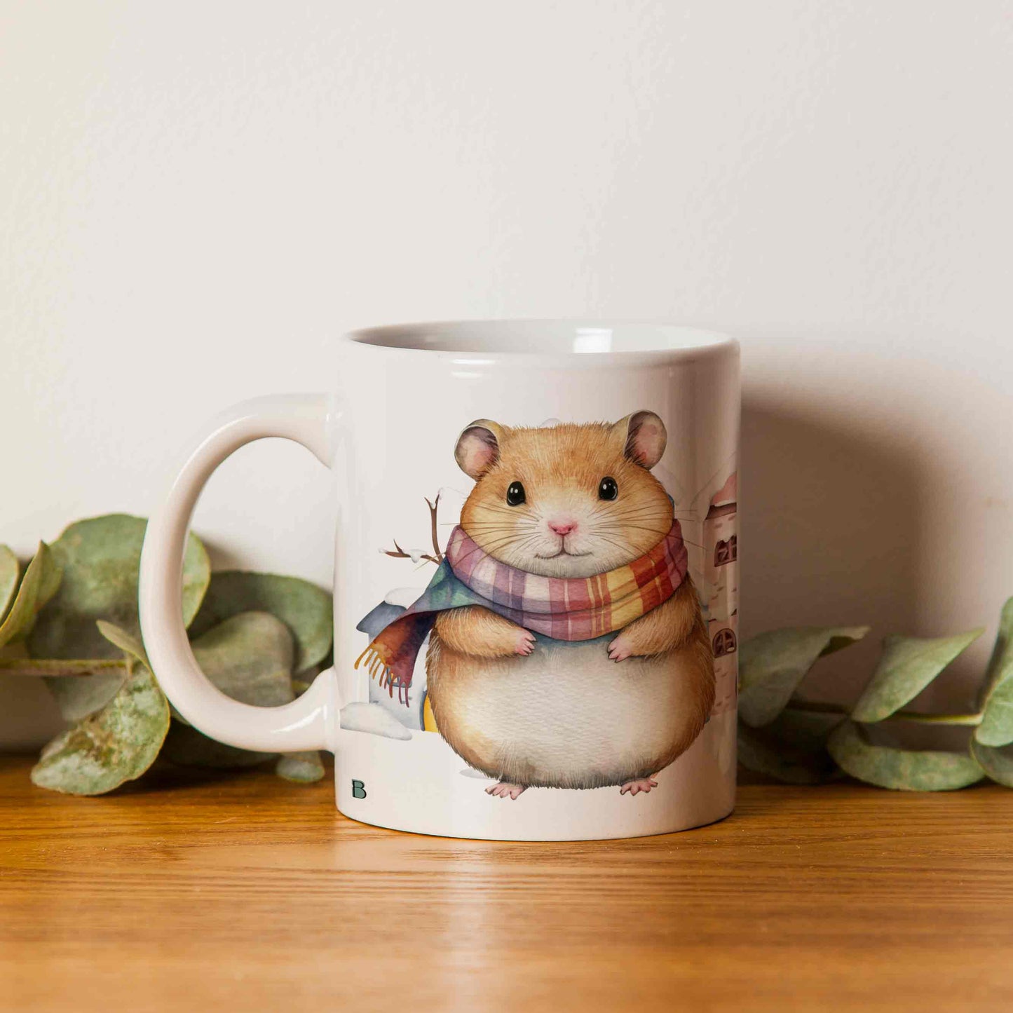 Zimní pohádkový hrnek s křečkem